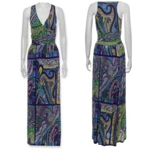 Etro Maxi Dress, Soft Knit Paisley, Floral Print, Made in Italy, Pullover Style